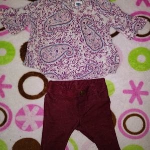 Infant girls blouse and jeggins